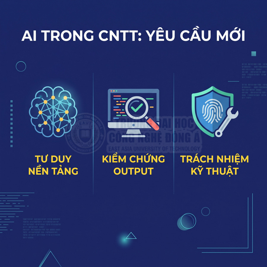 AI trong CNTT với ba yêu cầu mới tư duy nền tảng kiểm chứng output và trách nhiệm kỹ thuật