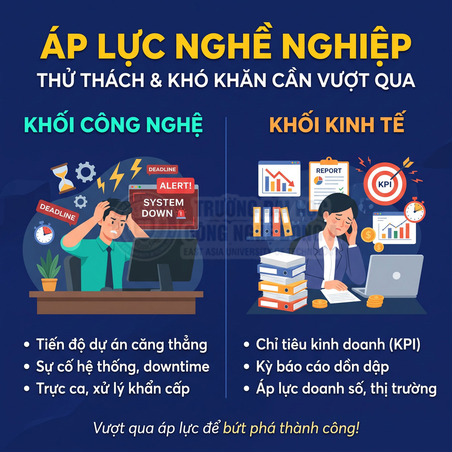 Áp lực nghề nghiệp trong khối công nghệ và kinh tế với deadline, sự cố hệ thống, KPI và báo cáo dồn dập