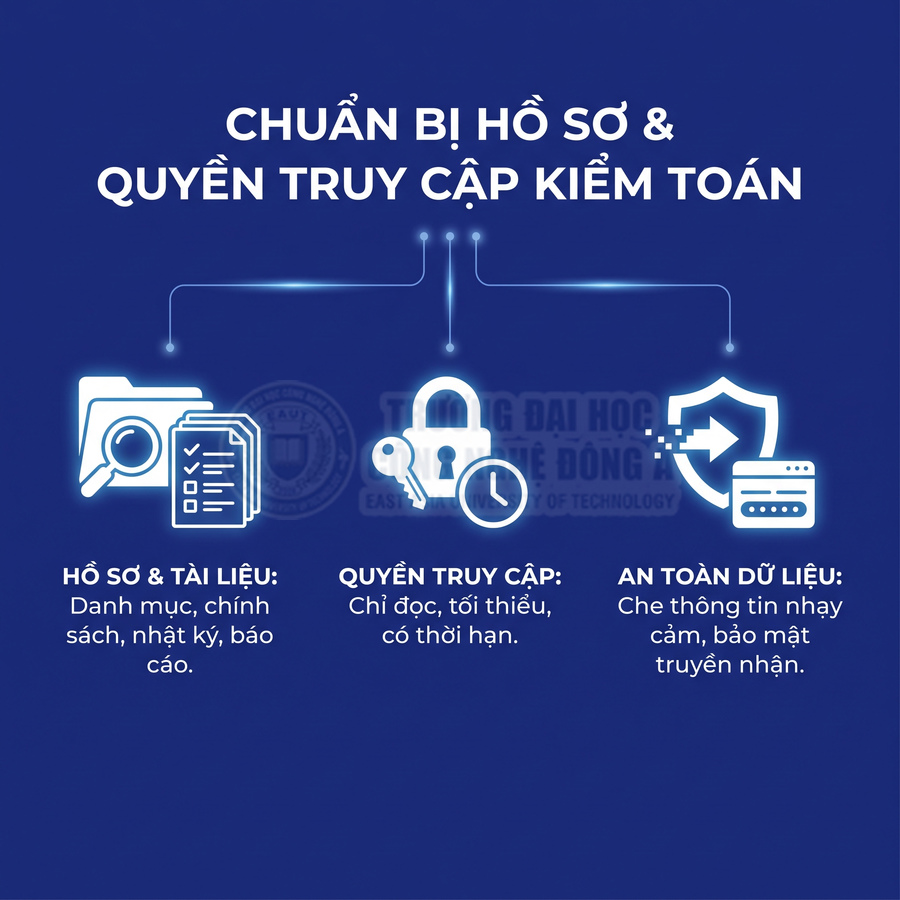Chuẩn bị hồ sơ kiểm toán, giới hạn quyền truy cập và bảo vệ dữ liệu nhạy cảm an toàn khi truyền nhận