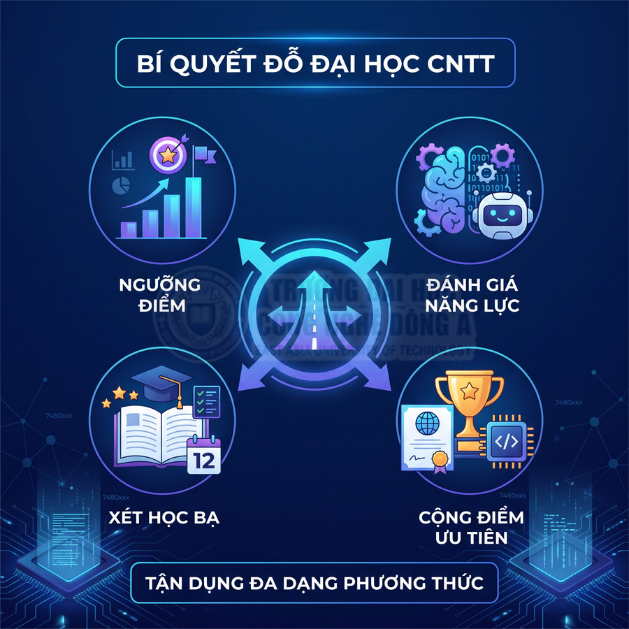 Bí quyết đỗ đại học CNTT với ngưỡng điểm, đánh giá năng lực, xét học bạ và cộng điểm ưu tiên