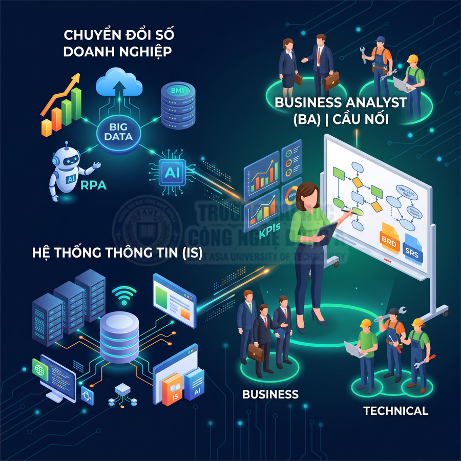 Mô hình chuyển đổi số doanh nghiệp với big data, AI, RPA và vai trò business analyst kết nối business và technical