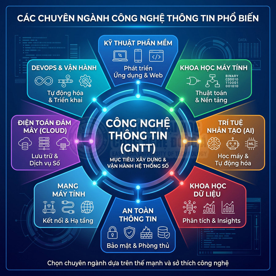 Các chuyên ngành Công nghệ thông tin phổ biến hiện nay