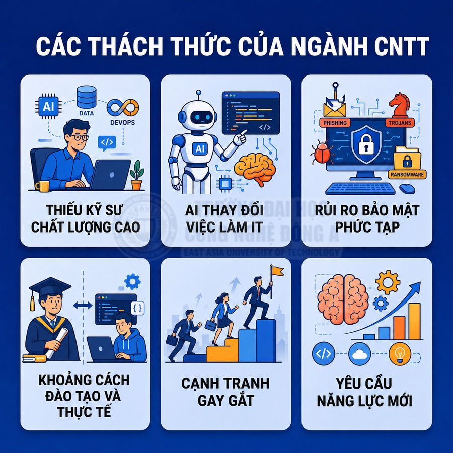 Thách thức của ngành Công nghệ thông tin đang đối mặt với những vấn đề nào?