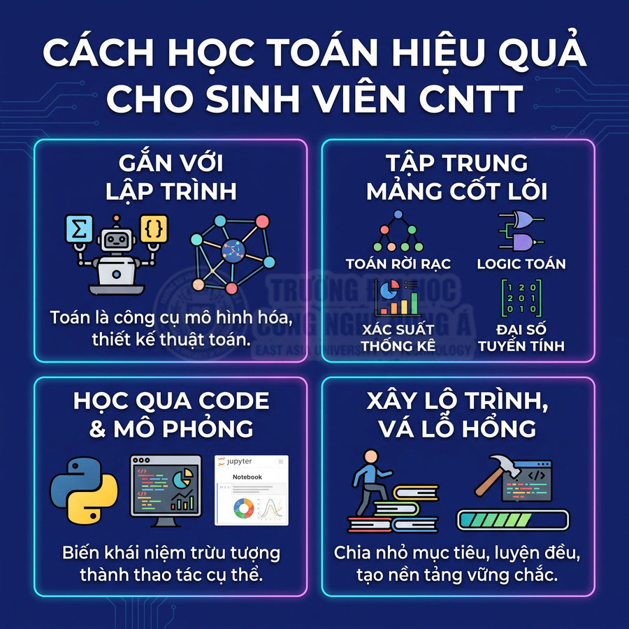 Hướng dẫn cách học toán hiệu quả cho sinh viên CNTT với lập trình, code mô phỏng và xây lộ trình vững chắc