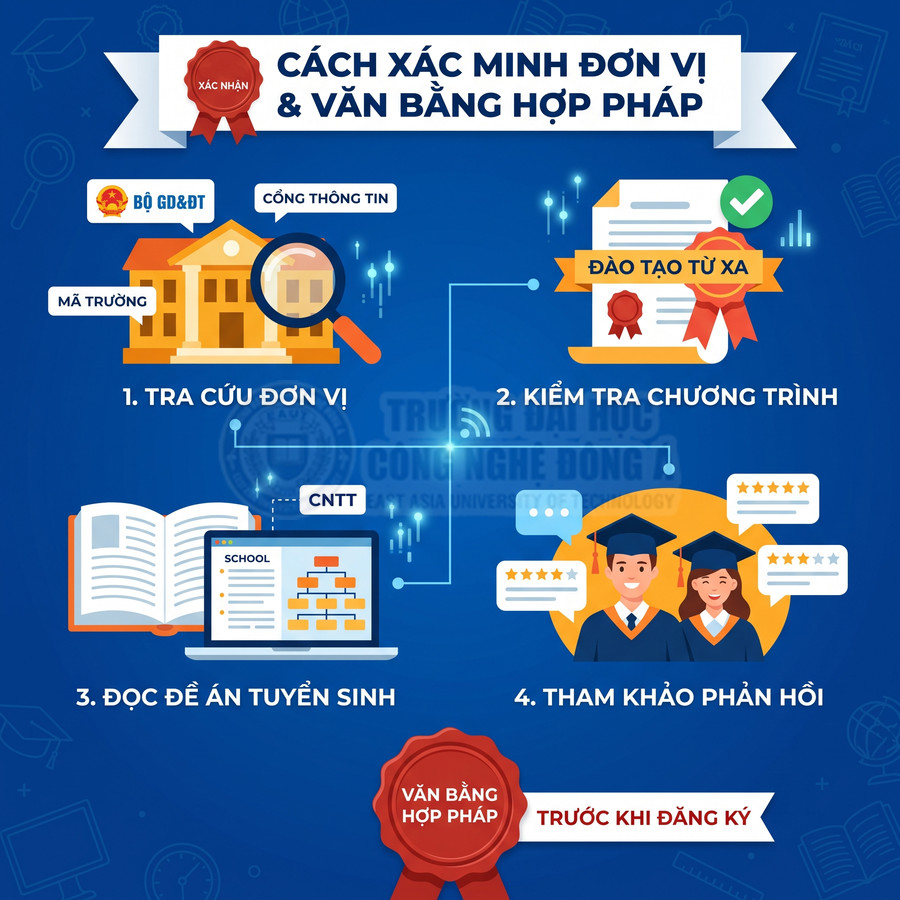 Hướng dẫn xác minh đơn vị đào tạo và văn bằng hợp pháp trước khi đăng ký học