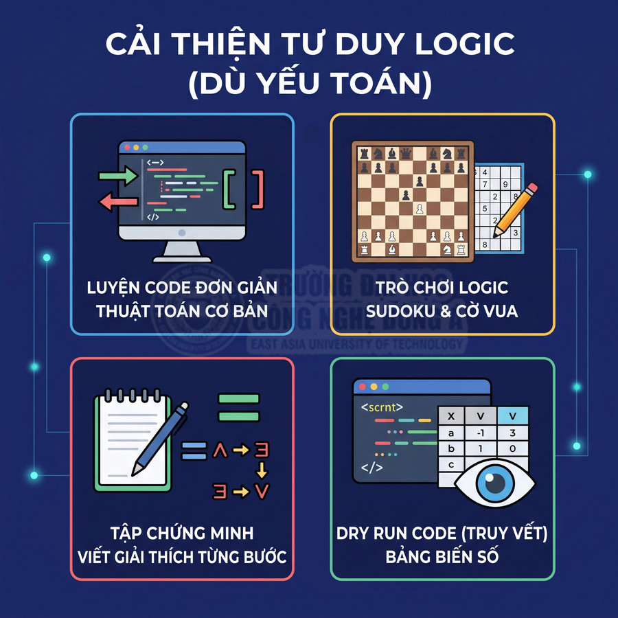 Hướng dẫn cải thiện tư duy logic với luyện code, trò chơi sudoku cờ vua, chứng minh từng bước và dry run code