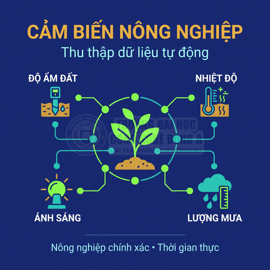 Cảm biến nông nghiệp thu thập dữ liệu độ ẩm đất, nhiệt độ, ánh sáng và lượng mưa tự động񎟙