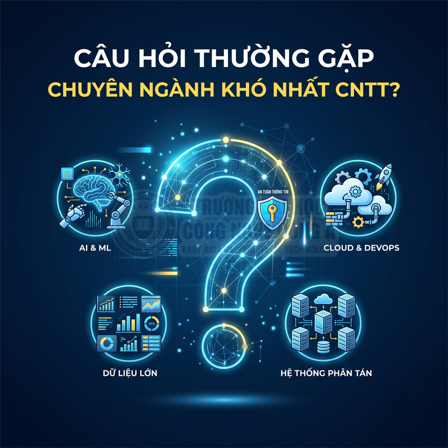 Câu hỏi thường gặp về các chuyên ngành khó trong CNTT như AI ML, dữ liệu lớn, cloud DevOps, hệ thống phân tán