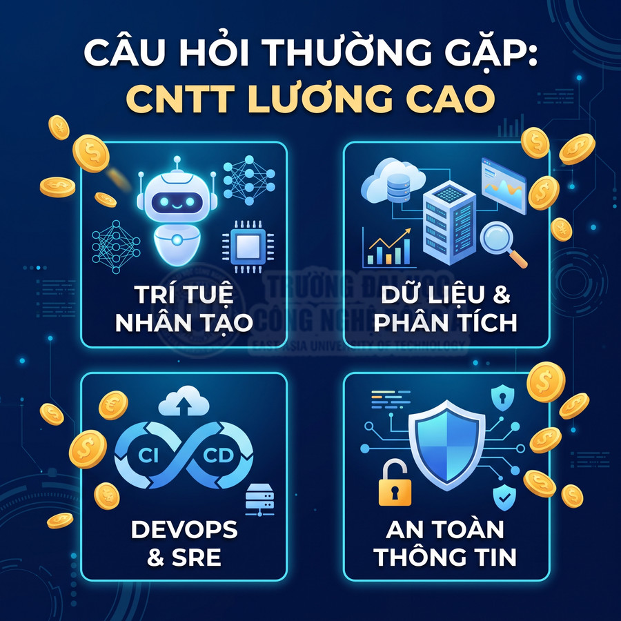 Ngành CNTT lương cao với các lĩnh vực trí tuệ nhân tạo, dữ liệu và phân tích, DevOps SRE, an toàn thông tin