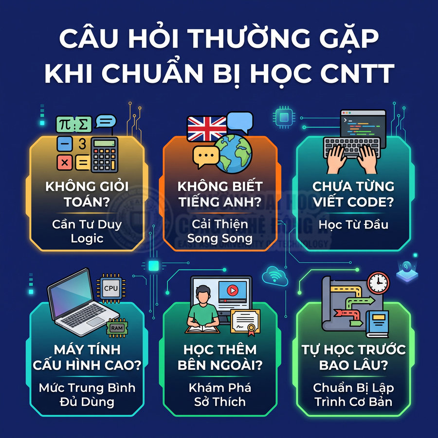 Câu hỏi thường gặp khi chuẩn bị học công nghệ thông tin và các lời khuyên cho người mới bắt đầu