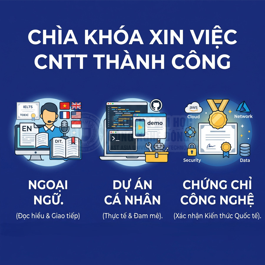 Chìa khóa xin việc CNTT thành công với ngoại ngữ, dự án cá nhân và chứng chỉ công nghệ quốc tế