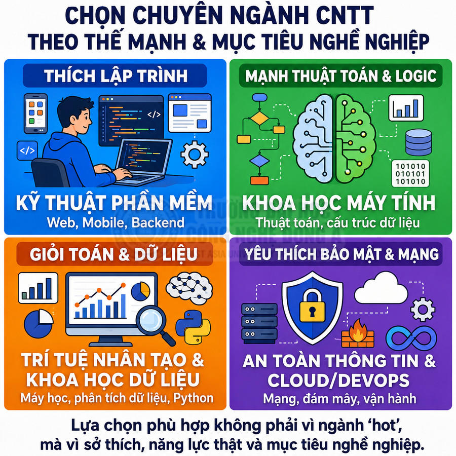 Nên học chuyên ngành nào của Công nghệ thông tin?