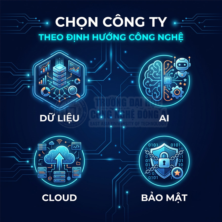 Chọn công ty theo định hướng công nghệ với các lĩnh vực dữ liệu AI cloud và bảo mật trên nền đồ họa số