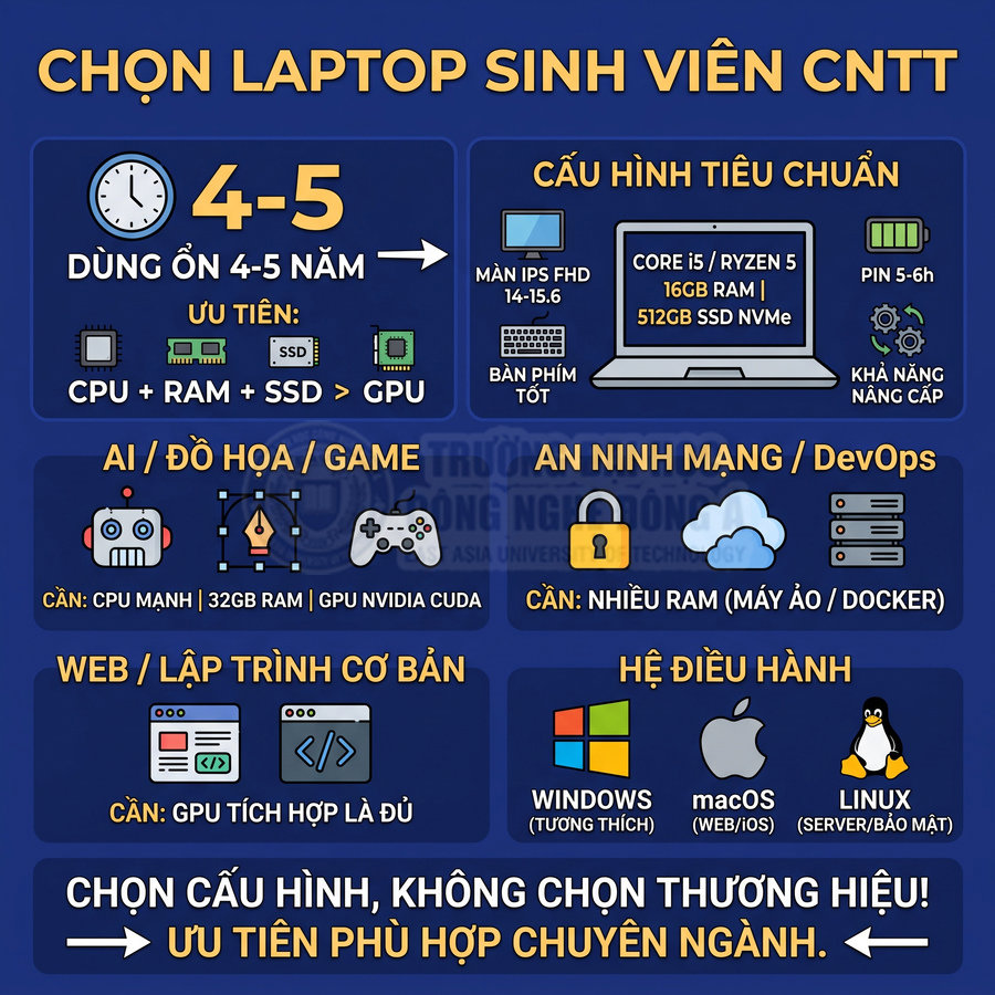 Học công nghệ thông tin nên mua laptop nào?