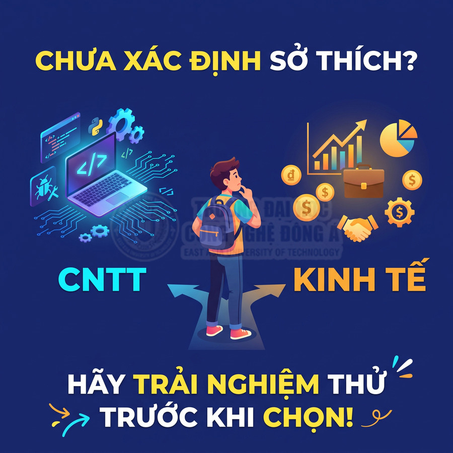 Học sinh phân vân chọn ngành Công nghệ thông tin hay Kinh tế, trải nghiệm thử trước khi quyết định