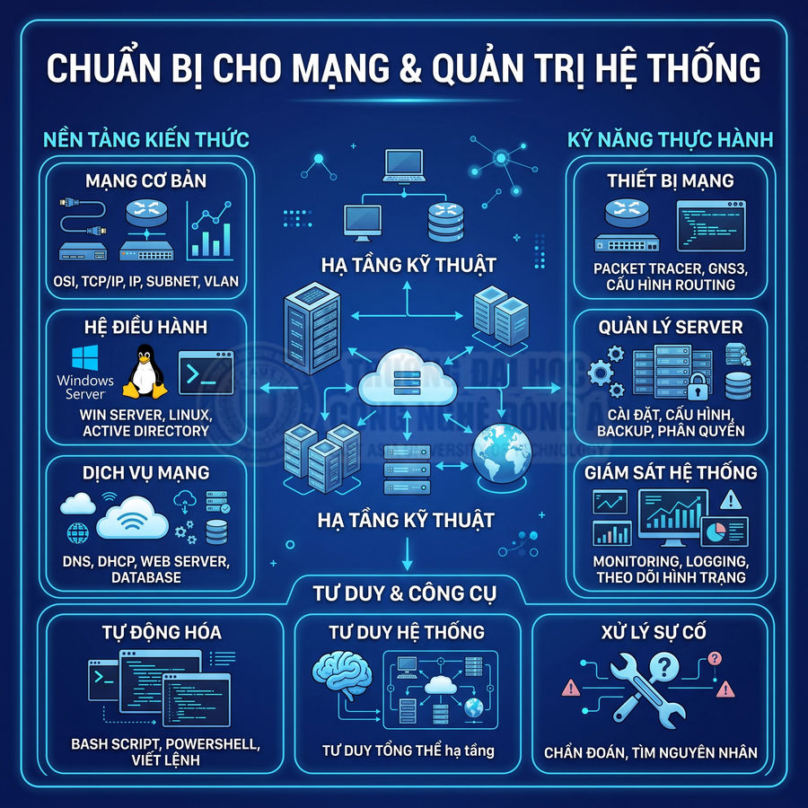 Chuẩn bị kiến thức và kỹ năng cho nghề mạng máy tính và quản trị hệ thống tổng quan