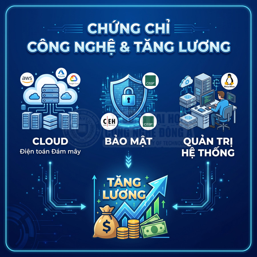 Chứng chỉ công nghệ cloud bảo mật quản trị hệ thống giúp tăng lương trong ngành IT