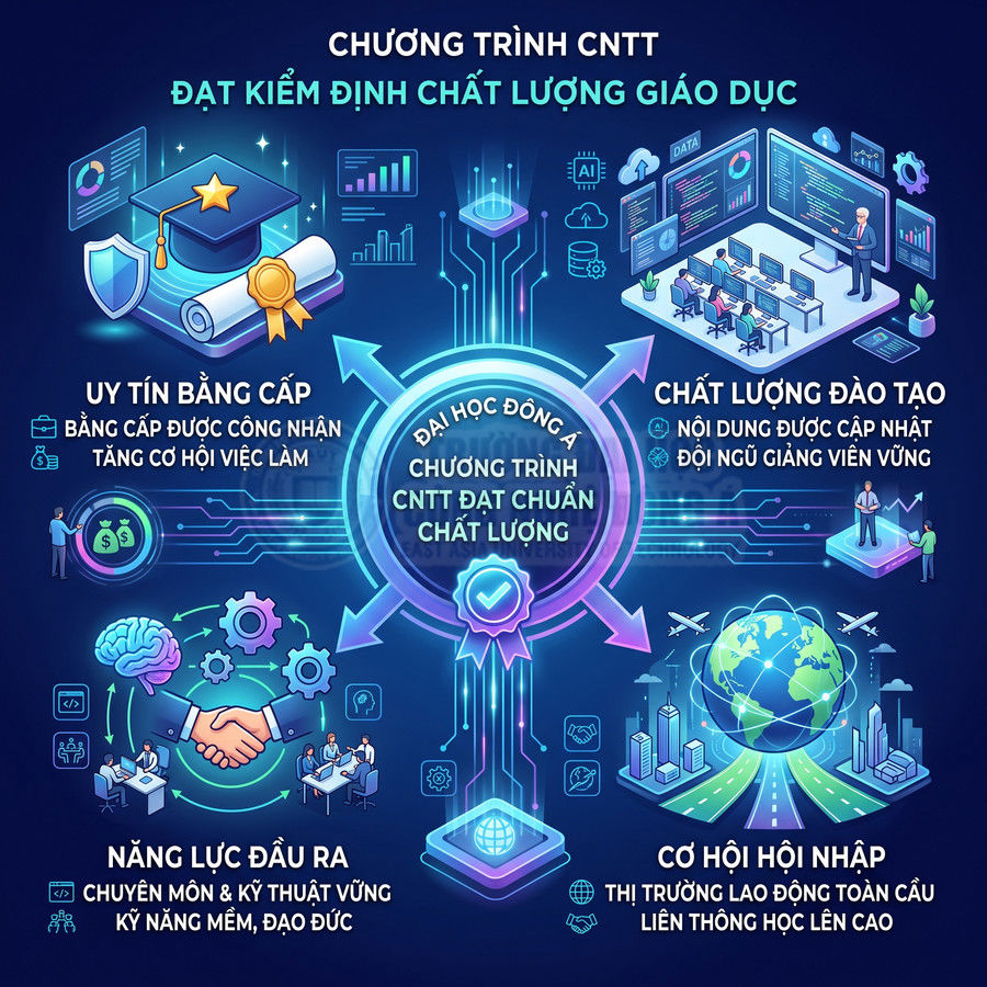 Chương trình công nghệ thông tin Đại học Đông Á đạt chuẩn kiểm định chất lượng giáo dục