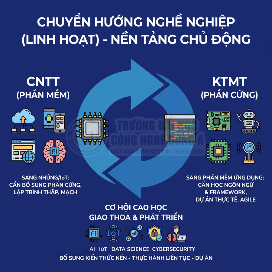 Mô hình chuyển hướng nghề nghiệp giữa CNTT phần mềm và kỹ thuật máy tính phần cứng tại Trường Đại học Công nghệ Đông Á