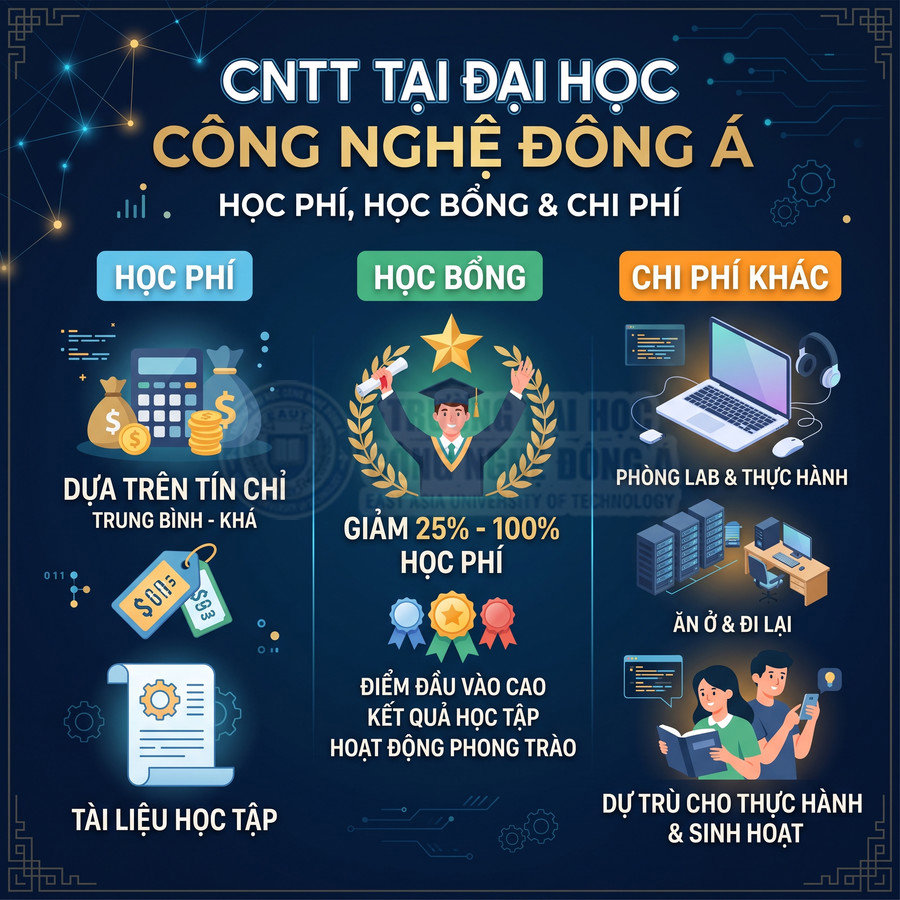 Thông tin học phí, học bổng và chi phí ngành CNTT tại Đại học Công Nghệ Đông Á
