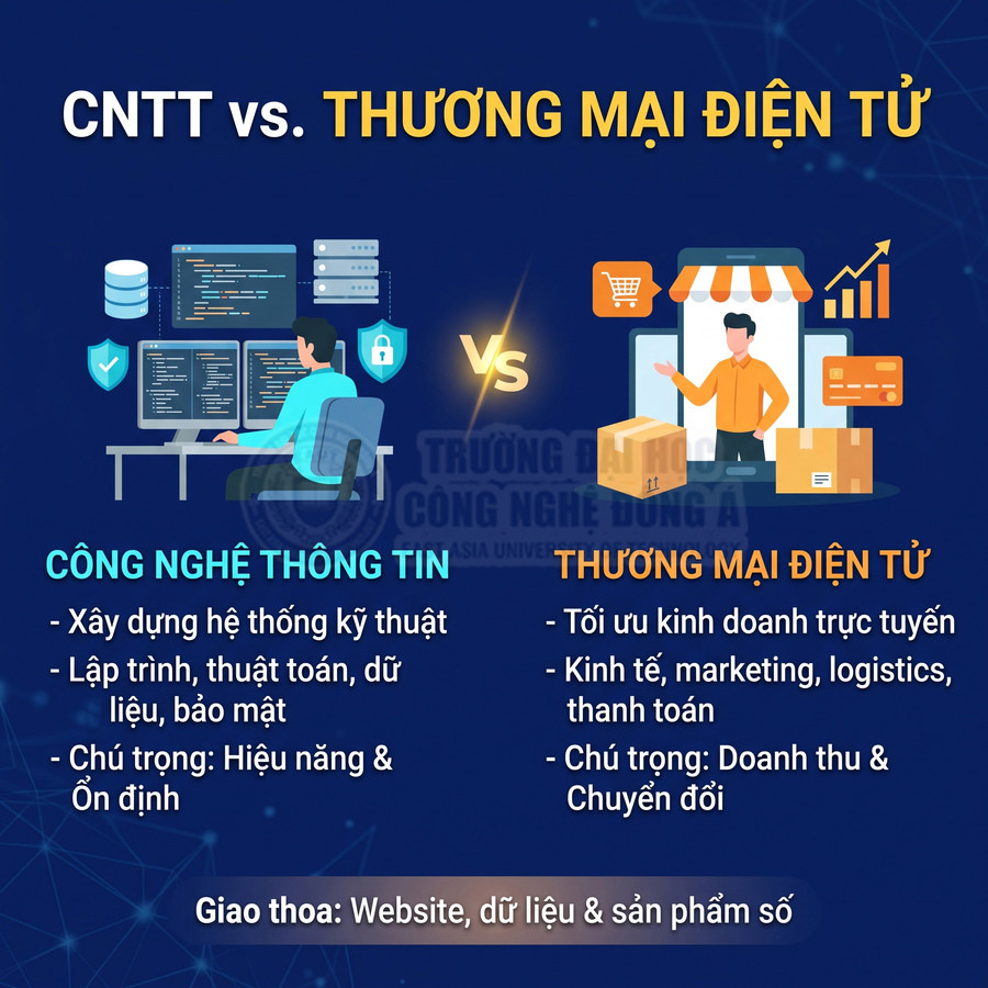 Công nghệ thông tin và thương mại điện tử khác nhau như thế nào?