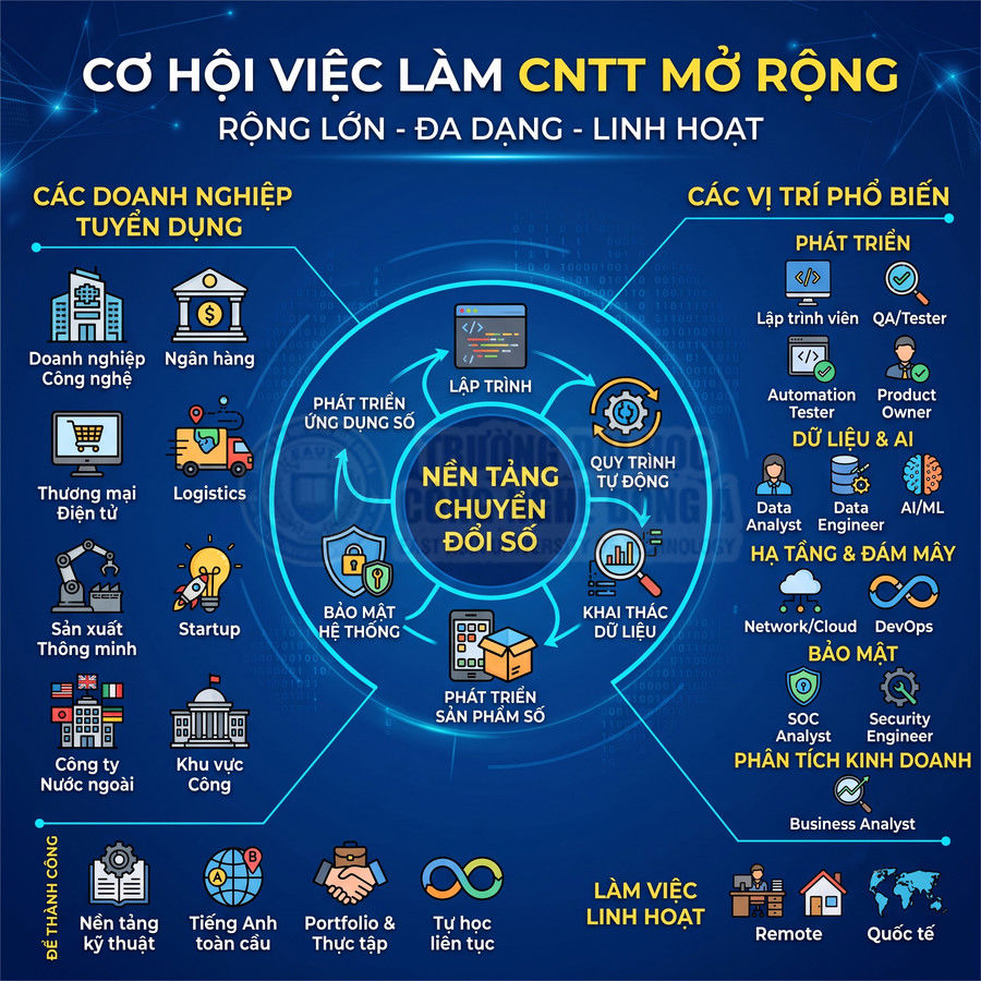 Cơ hội việc làm ngành Công nghệ thông tin                                        Cơ hội việc làm ngành Công nghệ thông tin