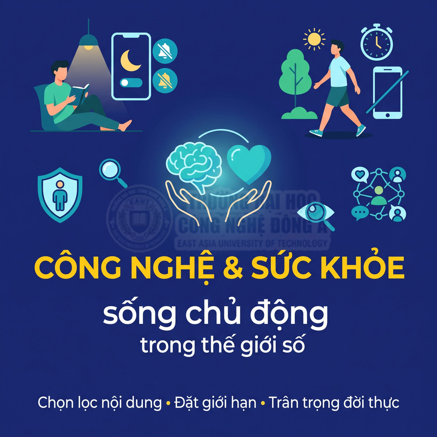 Công nghệ và sức khỏe trong lối sống chủ động thời đại số, cân bằng thời gian dùng thiết bị với vận động và đời thực