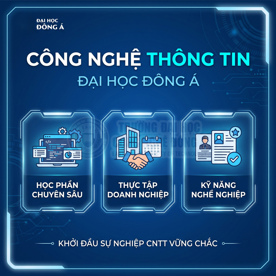 Ngành Công nghệ Thông tin Đại học Đông Á với học phần chuyên sâu, thực tập doanh nghiệp và kỹ năng nghề nghiệp