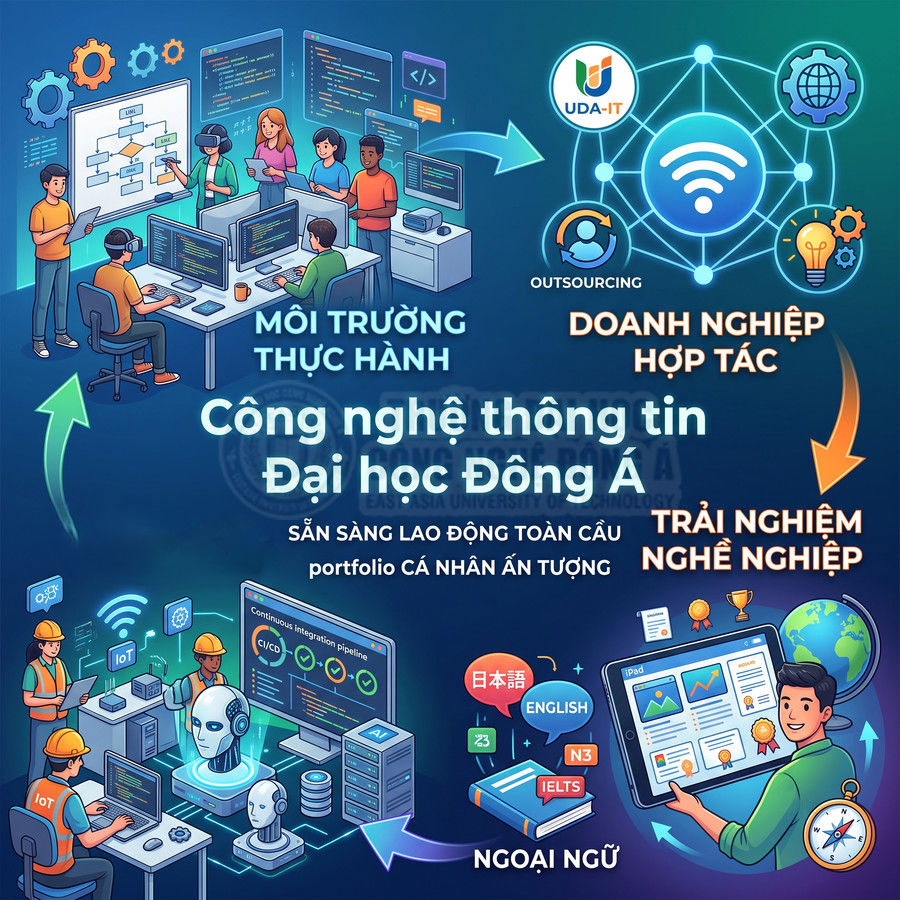 Ngành công nghệ thông tin Đại học Đông Á với môi trường thực hành, doanh nghiệp hợp tác và trải nghiệm nghề nghiệp cho sinh viên