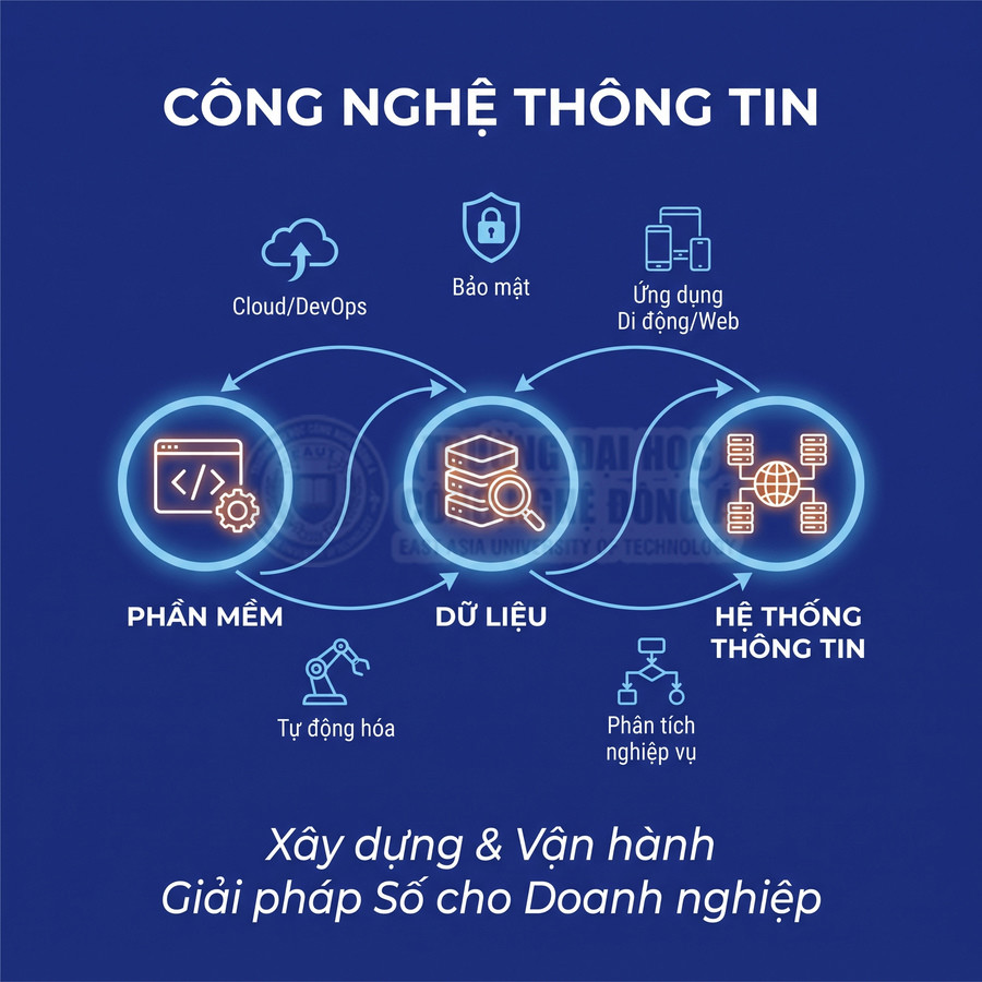 Mô hình giải pháp công nghệ thông tin cho doanh nghiệp với phần mềm, dữ liệu, hệ thống thông tin và các dịch vụ số
