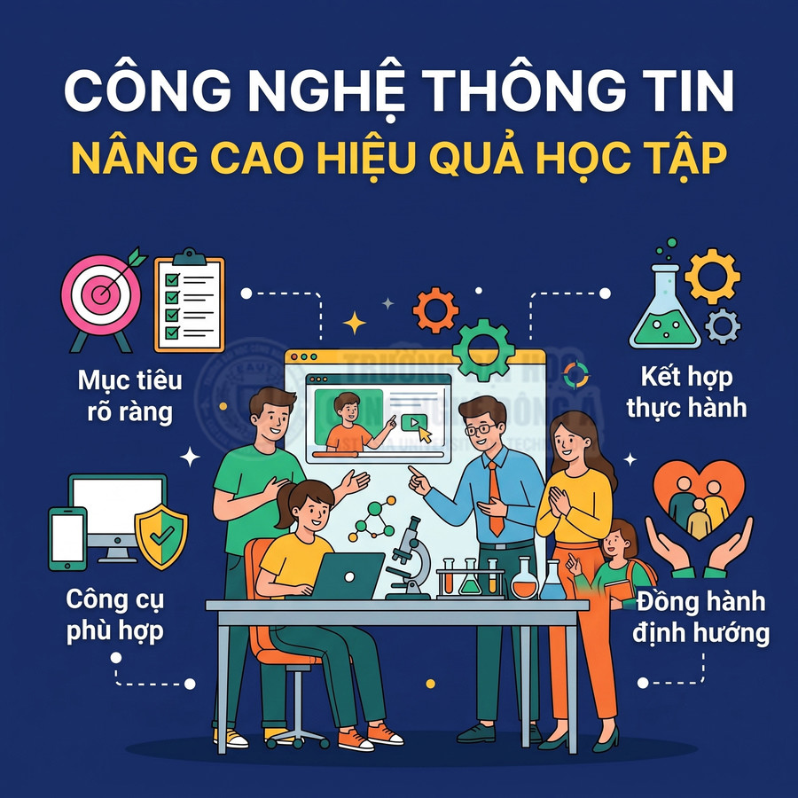 Ứng dụng công nghệ thông tin nâng cao hiệu quả học tập với máy tính, bài giảng trực tuyến và thực hành khoa học