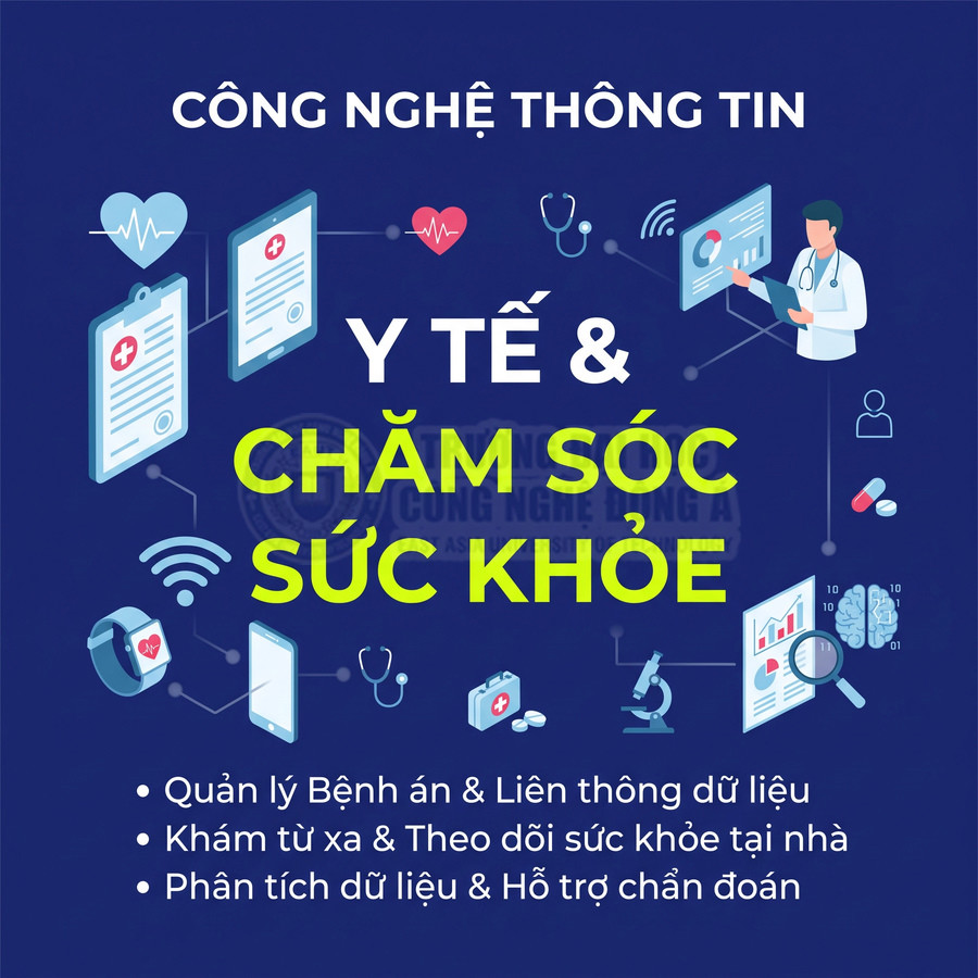 Công nghệ thông tin trong y tế và chăm sóc sức khỏe với hồ sơ bệnh án điện tử, khám từ xa và phân tích dữ liệu y tế