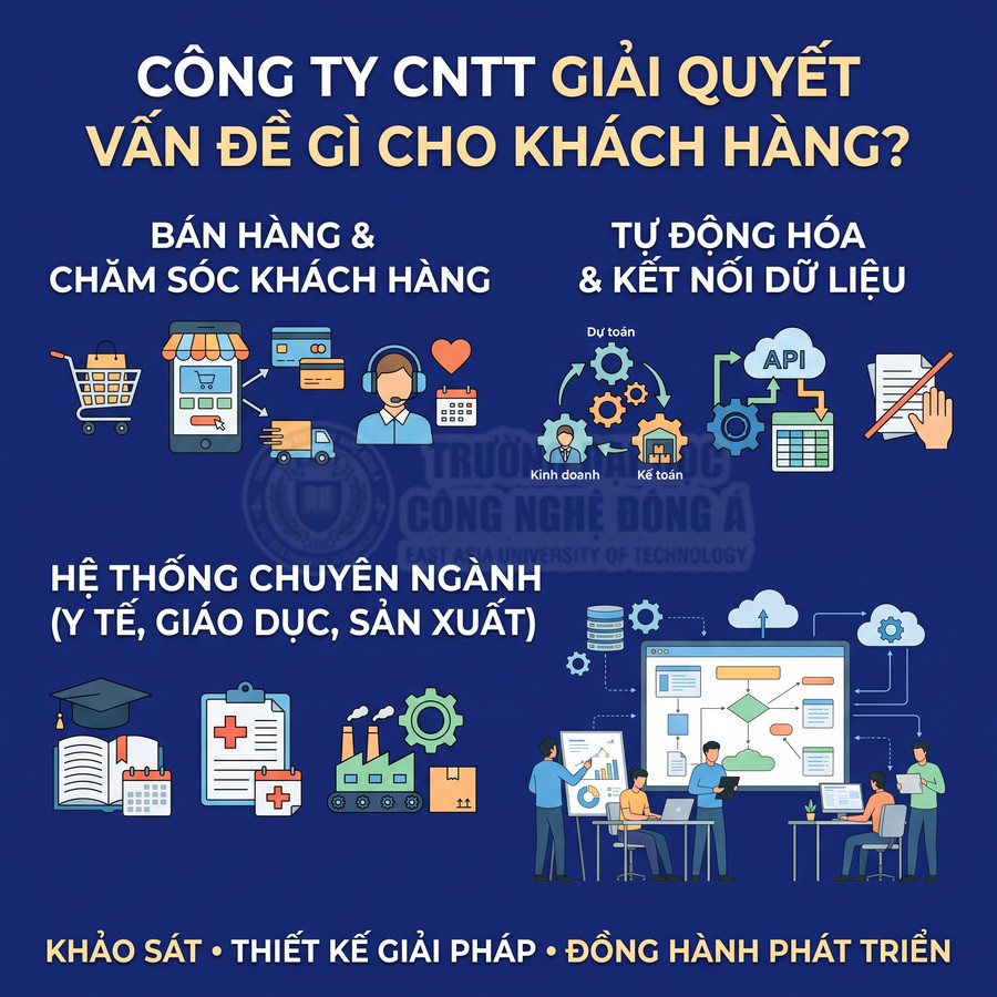 Giải pháp công nghệ thông tin cho bán hàng, chăm sóc khách hàng, tự động hóa và các ngành y tế, giáo dục, sản xuất