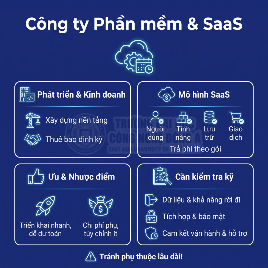 Công ty phần mềm và SaaS với mô hình thuê bao, ưu nhược điểm và các lưu ý về dữ liệu, bảo mật, hỗ trợ vận hành