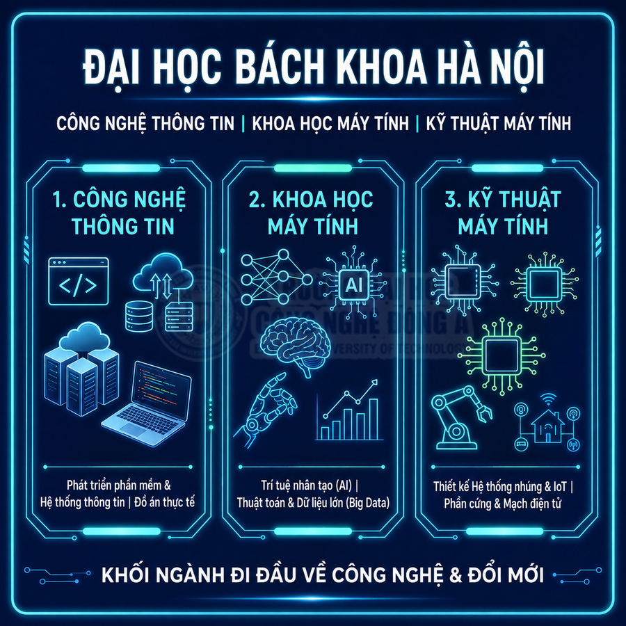 Thông tin tuyển sinh ngành CNTT, Khoa học máy tính, Kỹ thuật máy tính Đại học Bách khoa Hà Nội