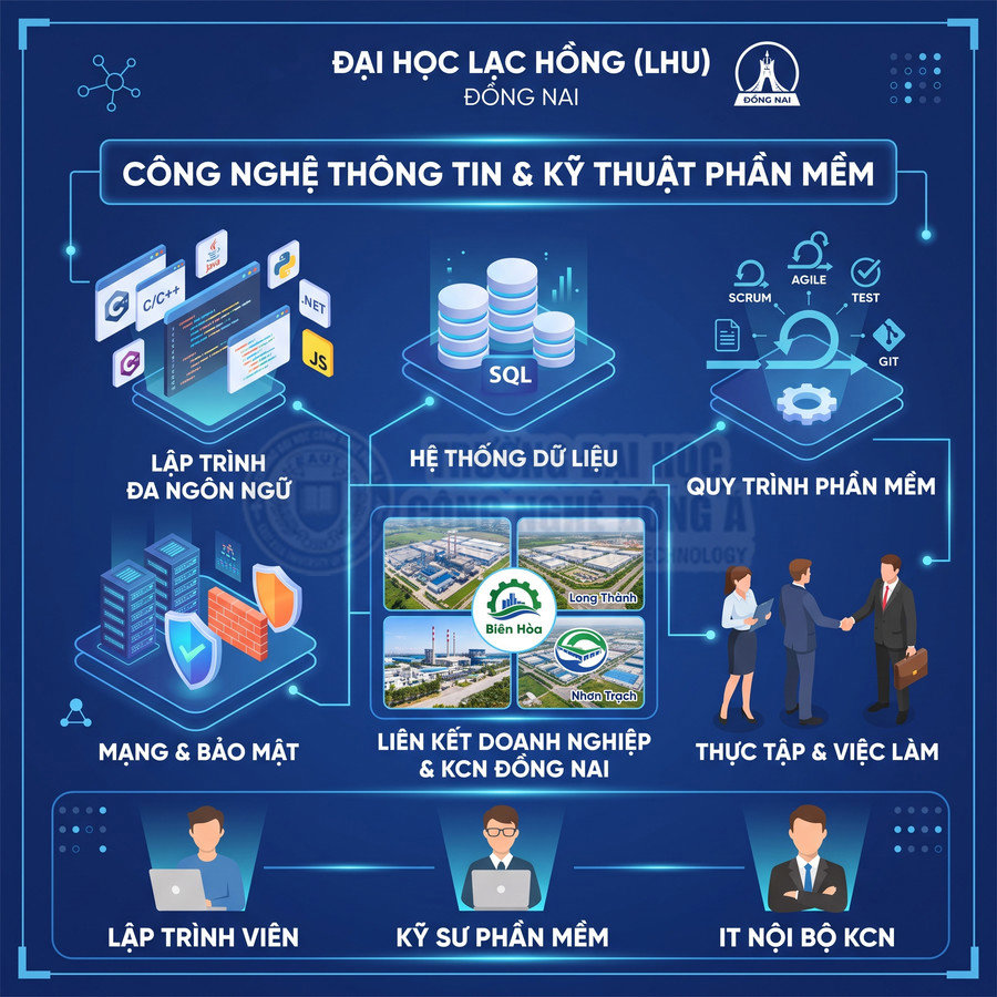 Ngành Công nghệ thông tin và Kỹ thuật phần mềm Đại học Lạc Hồng với lập trình, dữ liệu, bảo mật và cơ hội việc làm
