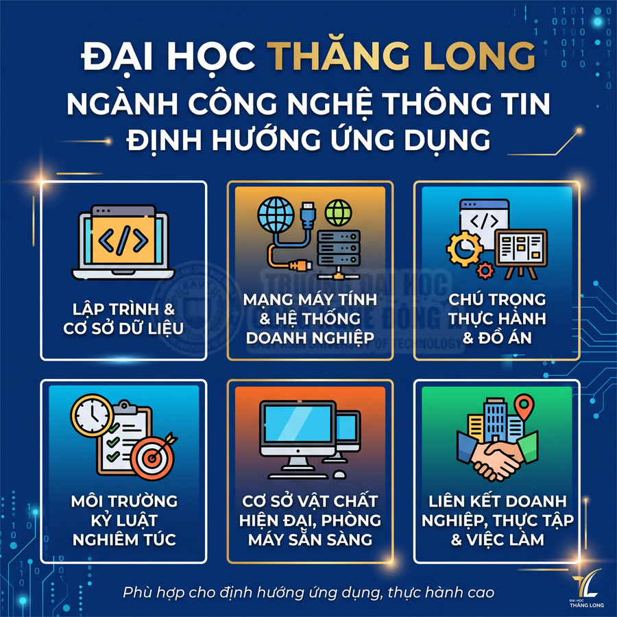 Thông tin tuyển sinh ngành Công nghệ thông tin định hướng ứng dụng tại Đại học Thăng Long