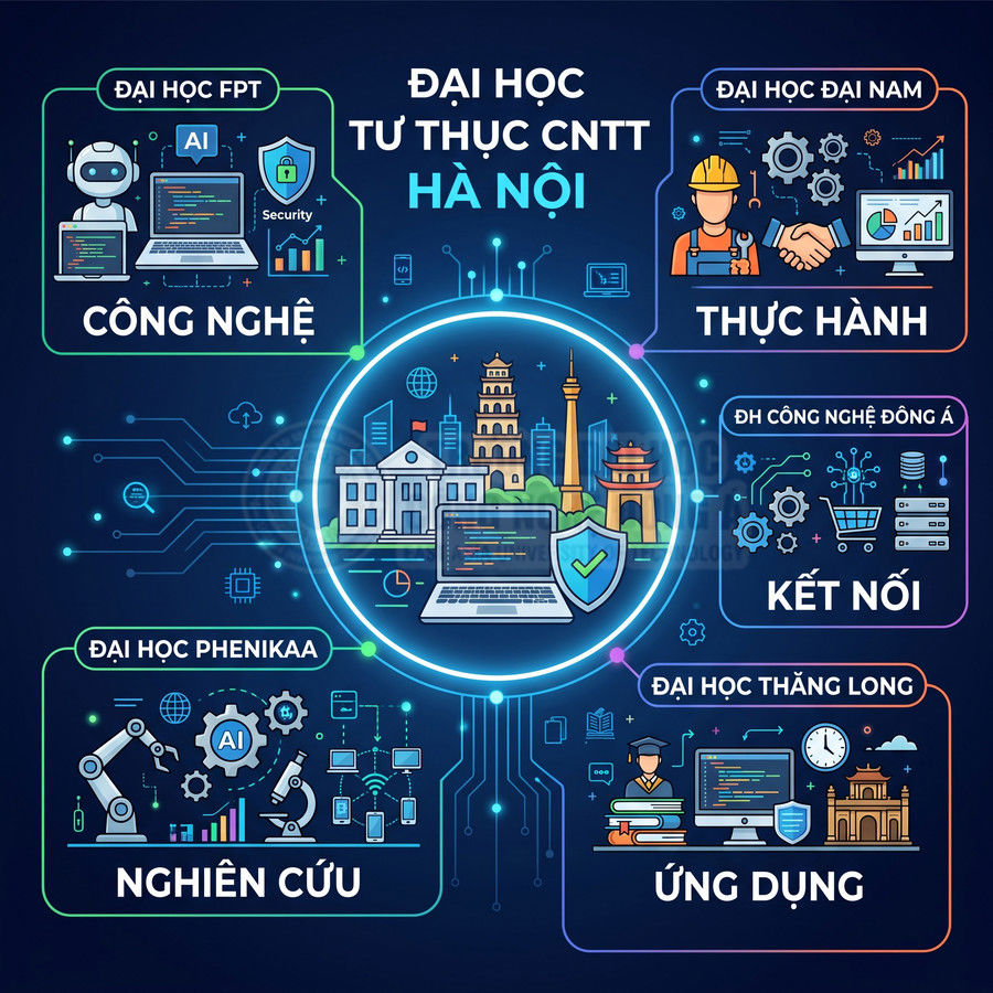Các trường đại học tư thục CNTT Hà Nội với thế mạnh công nghệ, thực hành, nghiên cứu, kết nối và ứng dụng