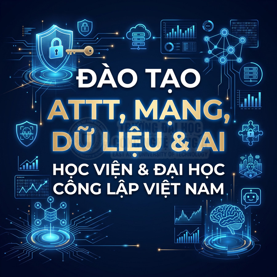 Đào tạo an toàn thông tin, mạng, dữ liệu và AI tại học viện và đại học công lập Việt Nam