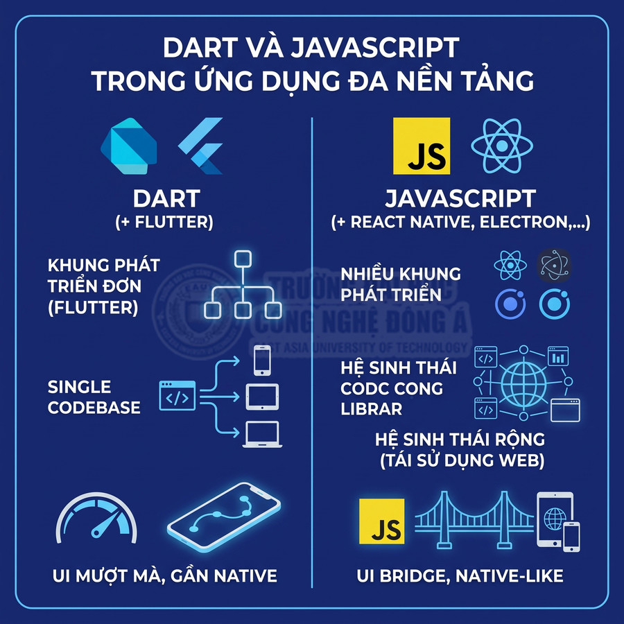 So sánh Dart Flutter và JavaScript React Native trong phát triển ứng dụng đa nền tảng