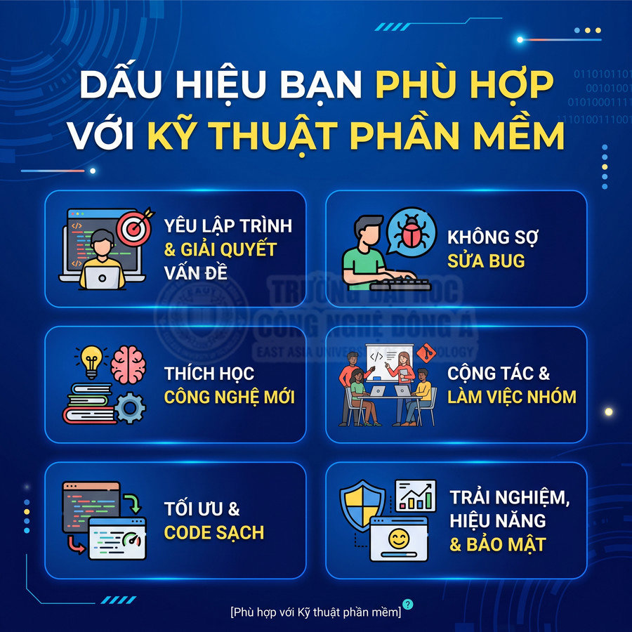 Các dấu hiệu cho thấy bạn phù hợp ngành kỹ thuật phần mềm với kỹ năng lập trình, làm việc nhóm, tối ưu code