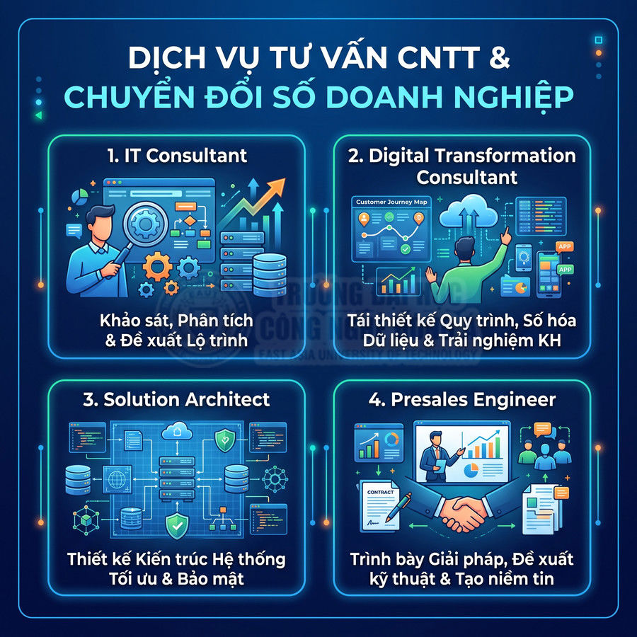Dịch vụ tư vấn CNTT và chuyển đổi số doanh nghiệp với IT Consultant, Solution Architect, Digital Consultant, Presales Engineer
