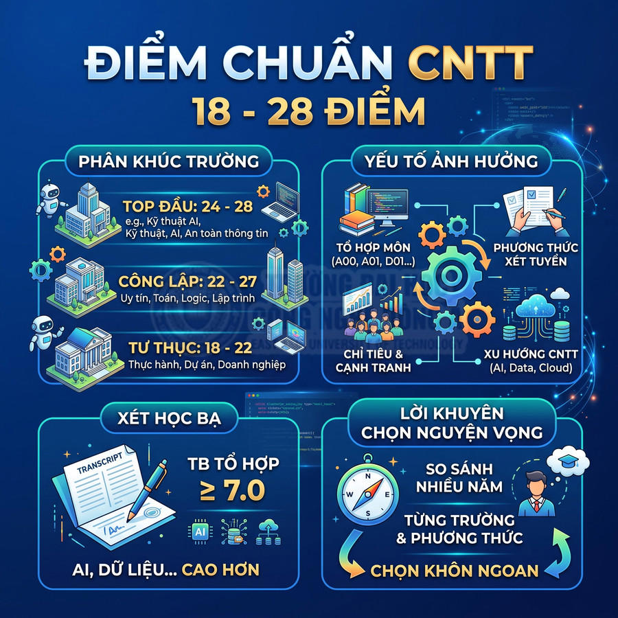 Điểm chuẩn ngành Công nghệ thông tin là bao nhiêu?