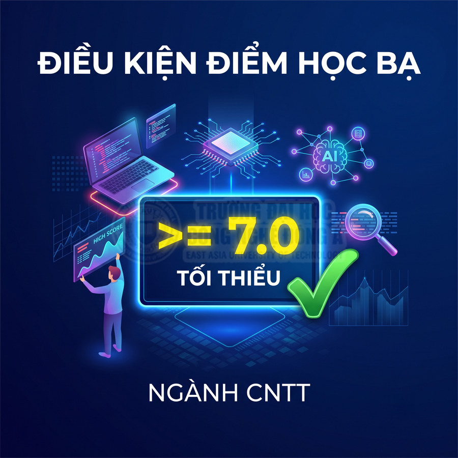 Điều kiện điểm học bạ tối thiểu 7.0 để xét tuyển ngành công nghệ thông tin với đồ họa laptop và AI