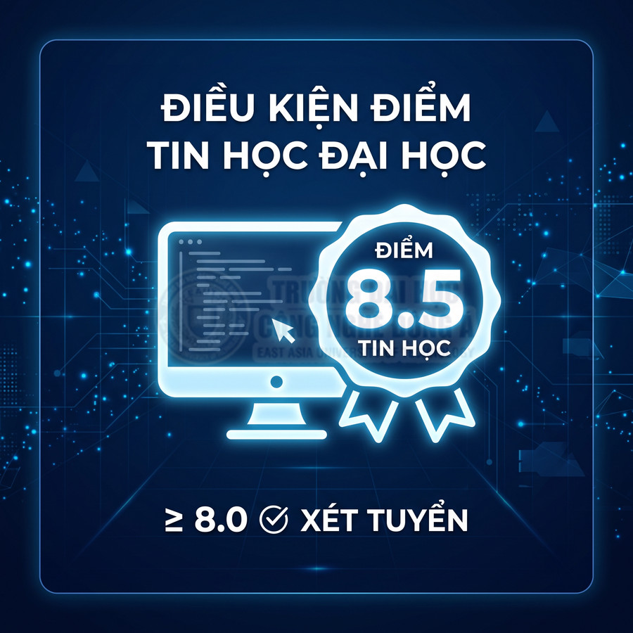 Điều kiện điểm tin học đại học, yêu cầu điểm môn tin học từ 8 đến 8.5 để xét tuyển