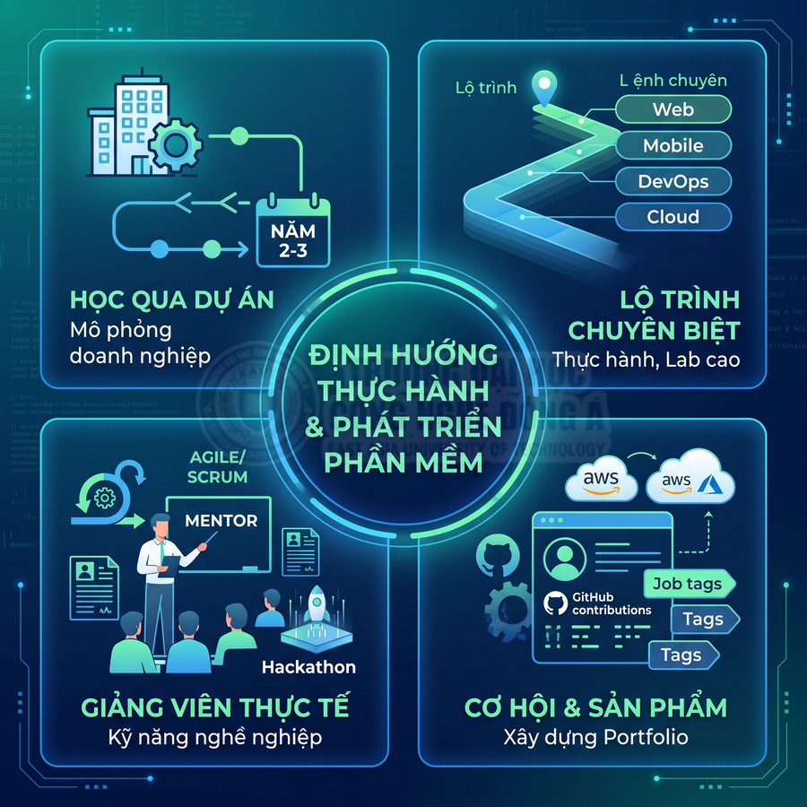Chương trình đào tạo định hướng thực hành phát triển phần mềm với lộ trình chuyên biệt và dự án thực tế