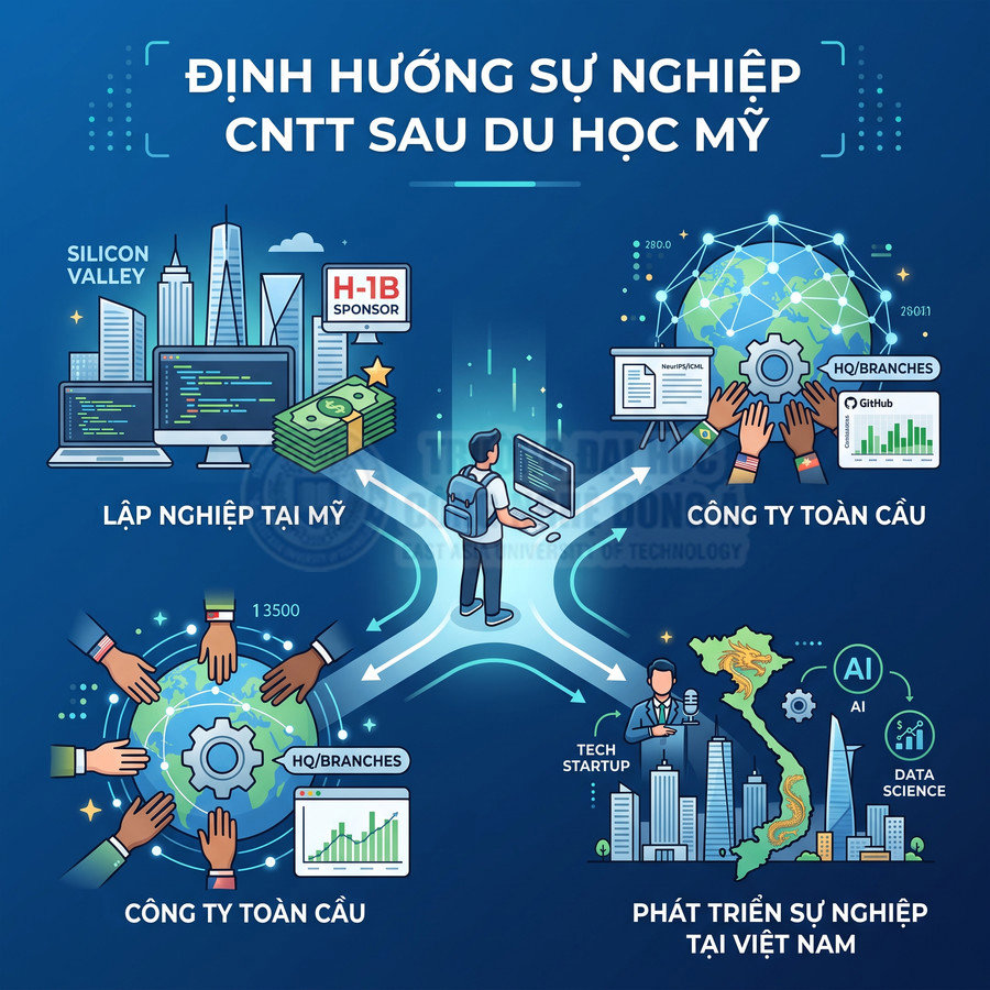 Định hướng sự nghiệp CNTT sau du học Mỹ với lựa chọn lập nghiệp tại Mỹ, công ty toàn cầu và phát triển tại Việt Nam
