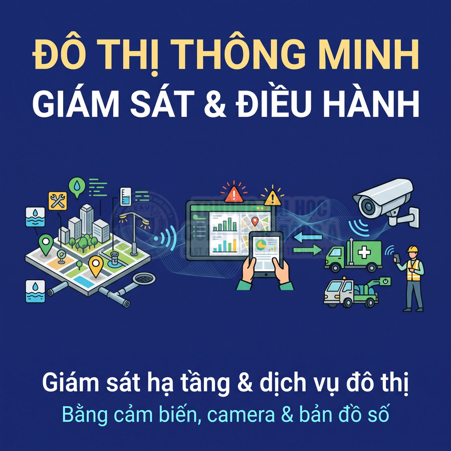 Đô thị thông minh giám sát hạ tầng và dịch vụ bằng cảm biến, camera và bản đồ số