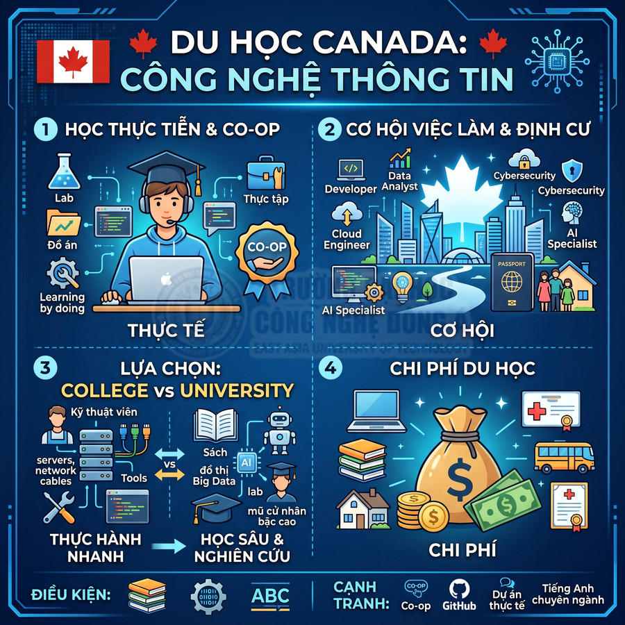 Du học Canada ngành Công nghệ thông tin: Điều kiện, chi phí và cơ hội việc làm