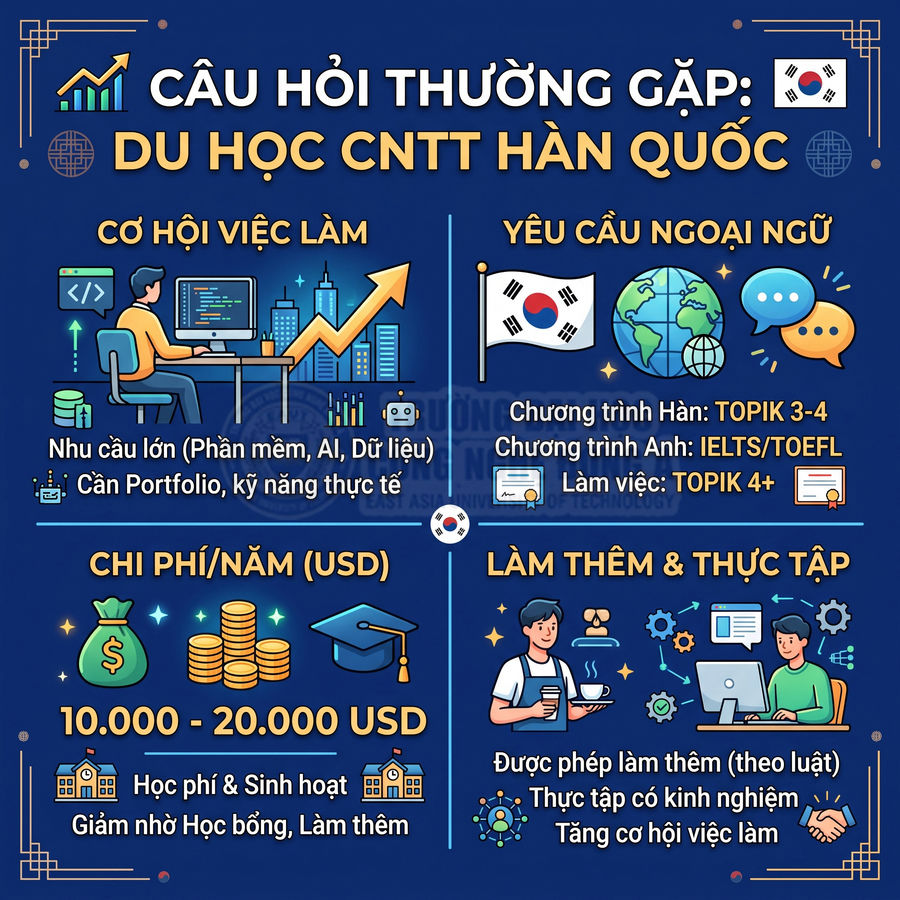 Thông tin tổng quan về du học ngành công nghệ thông tin tại Hàn Quốc, cơ hội việc làm, chi phí và yêu cầu ngoại ngữ